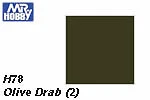 H78 Olive Drab 2 Semi-Gloss (10 ml) H078 - mrhobby modellismo