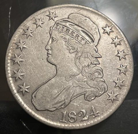 1824 Capped Bust Half Dollar 50c Fine Details Cover