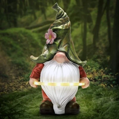 Solar Gnome Statue - For Patio Lawn Garden Porch Patio Walkway - Auto Turn On - Image 1 of 4