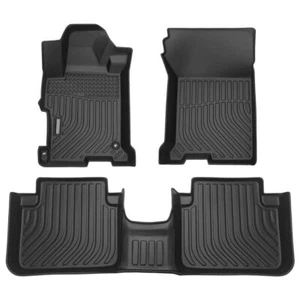 Floor Mats For 2013-2017 Honda Accord Sedan Black Rubber Waterproof Liner 3pcs - Picture 1 of 14