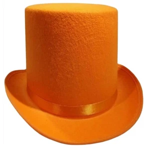 Dumb and Dumber Orange Tall Felt Top Hat Lloyd Christmas Costume Accessory - Picture 1 of 12