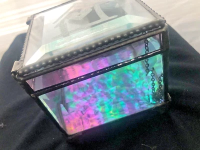 Joyero de cristal creado a mano, clase mancha Foto 1 de 4