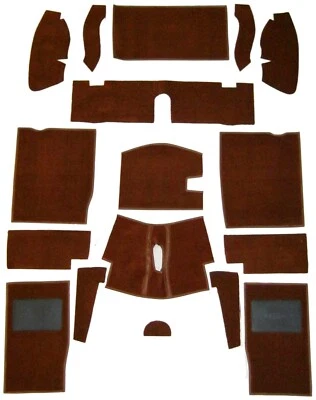 Juego de alfombras interiores con respaldo de arpillera Autumn Leaf Carrelli para MG MIDGET 1962-79 Foto 1 de 4