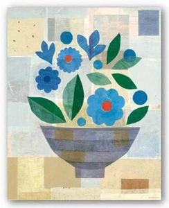 Blue Flower Vase Gale Kaseguma Art Print 20x16 - Picture 1 of 1