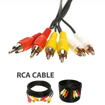 3 RCA Male to 3 RCA Male Stereo Audio Video Cable Composite Gold Plated lot - Image 1 of 3