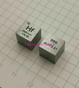 1 Pezzo 99,9% Purezza Afnio Puro Hf 10mm Cubo Elemento Intagliato Tavola Periodica - Foto 1 di 4
