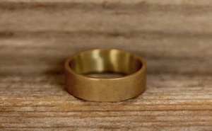 Oxidized Brass Band, Pure Brass Ring, Flat Unisex Men Women Jewelry Gift - Picture 1 of 7