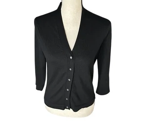Neiman Marcus Kaschmir Strickjacke schwarz Jacke Knopf 100% Kaschmir Gr. M - Bild 1 von 12