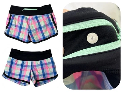 Pantalones Cortos Lululemon Speed Up Para Mujer 2 Forros a Cuadros Atléticos Correr Años 2000’s RARO Foto 1 de 4