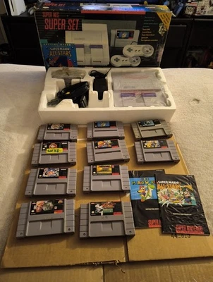 Caixa de console Super Nintendo SNES Mario World, Mario WORLD/ALL STARS e muito mais - Imagem 1 de 4