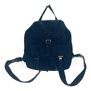 PRADA Black Nylon Mini Backpack PRADA Triangle Logo - Picture 1 of 9