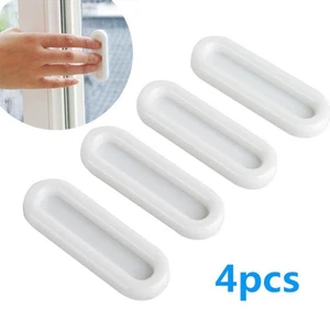 Sleek White Drawer Handles for Cabinets and Glass Doors Set of 2 Pairs - Picture 1 of 10