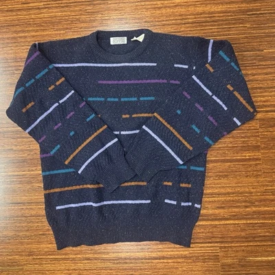 Suéter Pullover Gianfranco Ruffini Hecho en Italia Talla Pequeña Vintage Azul Foto 1 de 4