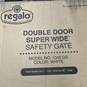  Super Wide Adjustable Baby Gate and Play Yard, 4-In White 192-Inch Double Door - Picture 1 of 5