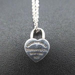 Tiffany & Co. Return to Tiffany Heart Lock Pendant Necklace Charm Silver 925 - Picture 1 of 9