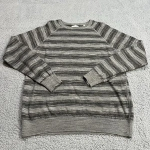 Billy Reid Sweater Mens Large Gray Pullover Wool Linen Knit Thermal Italy Made - Picture 1 of 12