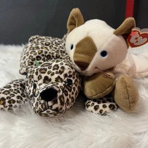 1996 13” Ty The Pillow Pals Collection Cat Plushes Freckles & Meow Set of 2 - Picture 1 of 19