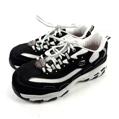 Skechers D'Lites Lankoe Work Shoes 9 Womens Black White Memory Foam Brand New - Image 1 of 4