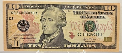 2004-A $10.00 FRN CURRENCY GC/A BLOCK (fw) PHILADELPHIA CRISP CURRENCY NOTE - Image 1 of 2