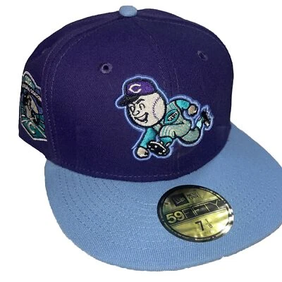 New Era Cincinnati Reds 59Fifty Mr. Red Retro Purple Sky Fitted Hat Cap Sz 7 1/8 - Image 1 of 4
