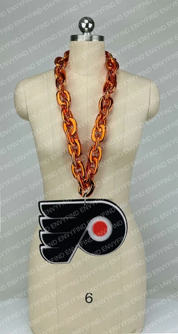 New NHL Philadelphia Flyers BIG Fan Chain Orange Necklace Foam MI USA Cover
