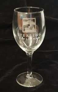 Sterling Vineyards - Calistoga CA - Wine Glass - 6-3/4" Tall - White Graphics ** - Picture 1 of 6