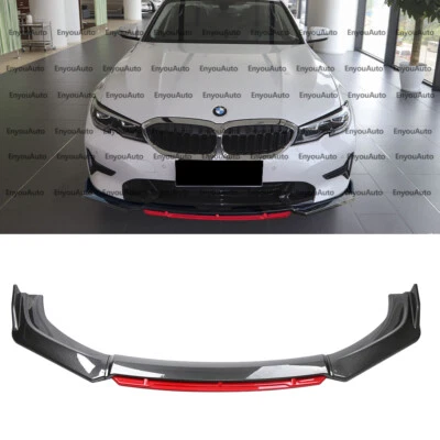 For BMW 220i 228i 230i Series Front Bumper Lip Spoiler Splitter Carbon Fiber Red - Image 1 of 4