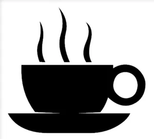 Hot Tea Coffee Silhouette Sticker Vinyl car bumper luggage No Background Black - Picture 1 of 18