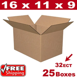 25 - 16x11x9 Cardboard Boxes Mailing Packing Shipping Box Corrugated Carton - Picture 1 of 1