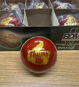 BOX OF 6 NEW BDM THUMS UP BUDGET 5.5 oz CRICKET BALL MATCH OR PRACTICE NEW - Picture 1 of 2