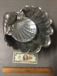 Vintage Arthur Court Designs 1981 Muschelschale Chips & Dipschale polierter Aluminiumguss - Bild 1 von 7