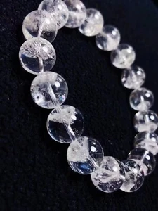Natürliches weißes Phantom Quarz Kristall Perlen Geist Frau Armband AAAA 12 mm - Bild 1 von 6