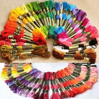 100 PIEZAS Hilo de Cruz de Algodón Punto Bordado Madejas de Coser Multicolores Foto 1 de 4