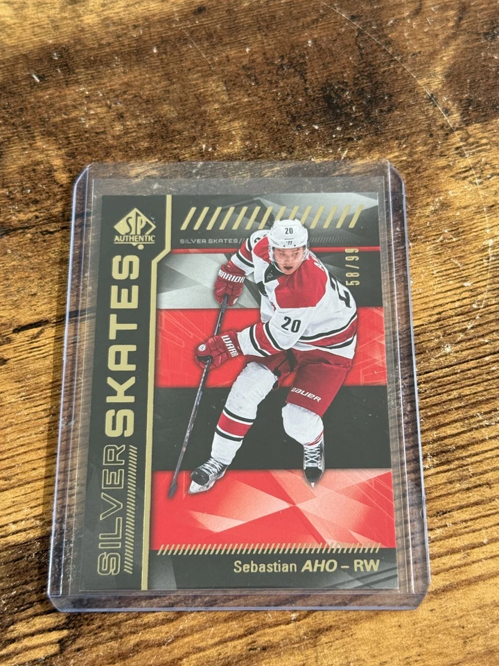 2016-17 SP Authentic Silver Skates Gold /99 Sebastian Aho #SS-SA Rookie RC - Image 1 of 2