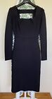 Roland Mouret Black Long Sleeve Knit Midi Dress Size Uk 8