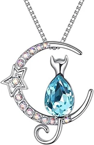 Katze Halskette aus SWAROVSKI Kristall Liebe Frauen KOSTENLOSES GESCHENK ZU JEDER BESTELLUNG - Bild 1 von 15