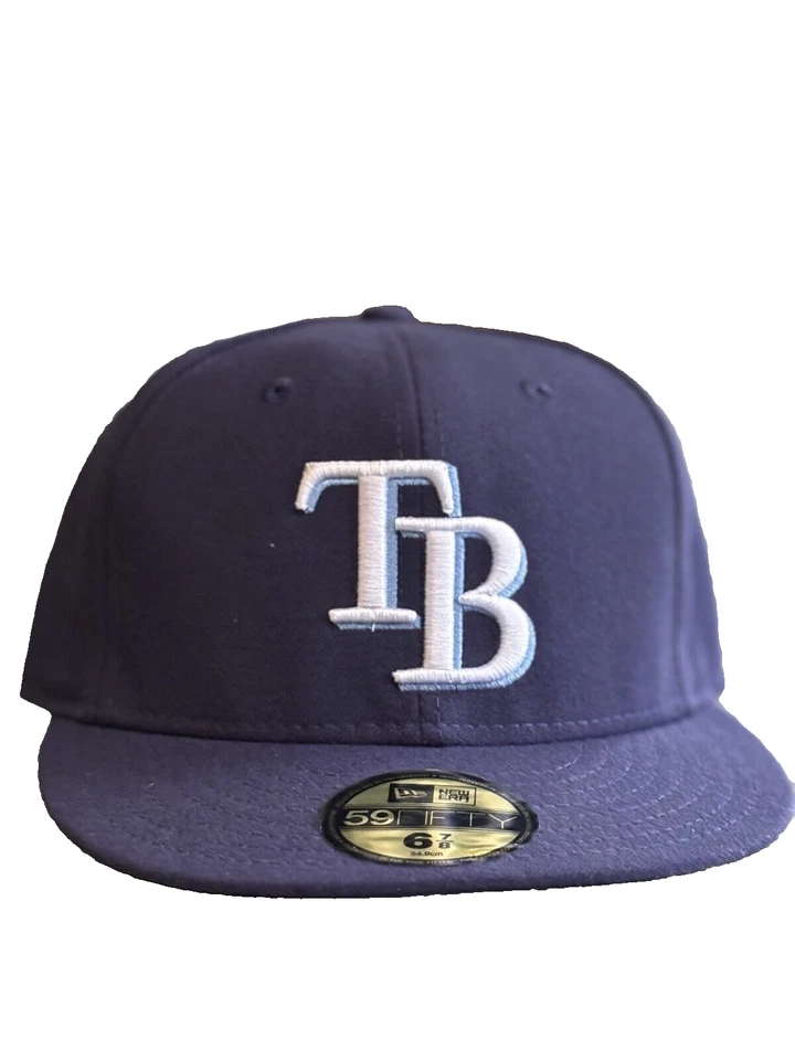 New Era 59FIFTY Tampa Bay Rays On-Field Fitted Baseball Cap - Size 6 7/8 - Image 1 of 1