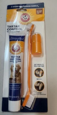 Набор для контроля зубного камня уход за зубным камнем для собак зубная паста, зубная щетка и щетка для пальцев - Изображение 1 из 2