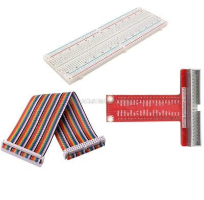 Raspberry Pi 2 B Kits T Type GPIO Extension Board+Breadboard+40Pin Rainbow Cable - Bild 1 von 4
