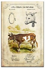 Vintage Cow Bell Patent Art Print 11x17 Cattle Dairy Farmer Kitchen Wall Decor