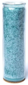 Kerze im großen Glas - azur - ohne Duft - grünblaue Glaskerze - Höhe ca. 20,5 cm - Bild 1 von 1