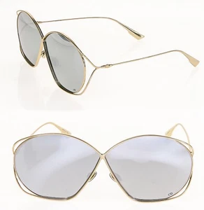CHRISTIAN DIOR STELLAIRE 2 Gold Silver Mirrored Metal Sunglasses Women Authentic - Picture 1 of 9