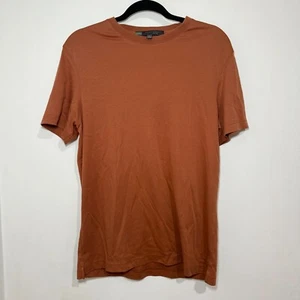 Robert Barakett Men's Rust Brown Orange Crew Neck T-Shirt M Pima Cotton S - Picture 1 of 8