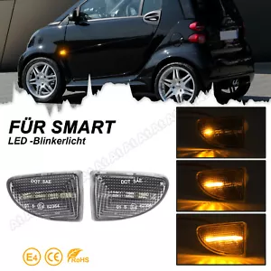 2x INTERMITENTES LATERALES LED NEGROS PARA SMART 451 FORTWO CABRIO COUPE 2007-2014 - Imagen 1 de 10