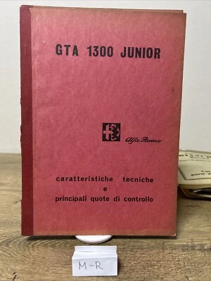 ALFA ROMEO GTA 1300 JUNIOR CARATTERISTICHE TECNICHE E QUOTE DI CONTROLLO 1968 - Immagine 1 di 3