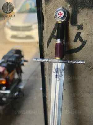 Espada de los Caballeros Templarios Caballeros Medievales Espada Larga Santa con Vaina Foto 1 de 4