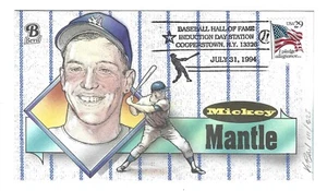 US 1994 BASEBALL HALL OF FAME MICKEY MANTLE SIGNED BY THE ARTIST HAND COLORED - Picture 1 of 1