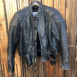 First Gear by Hein Gericke Mens Leather Motorcycle Jacket 46 Armored - Picture 1 of 20