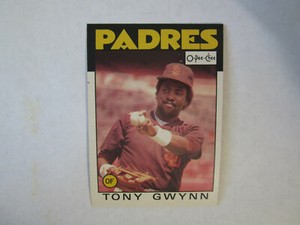 1986 O Pee Chee # 10 Tony Gwynn Card San Diego Padres