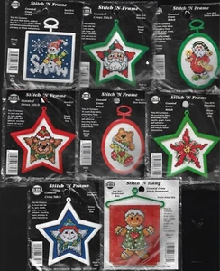 NMI Stitch N Frame -counted cross stitch MIni Kits- lot of 8 Christmas & Winter - Picture 1 of 2